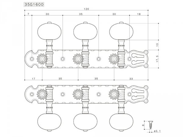 Klucze GOTOH Classic 35G1600-2W (GD)