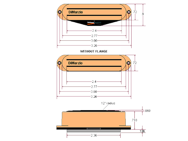 DIMARZIO DP184 dimensions