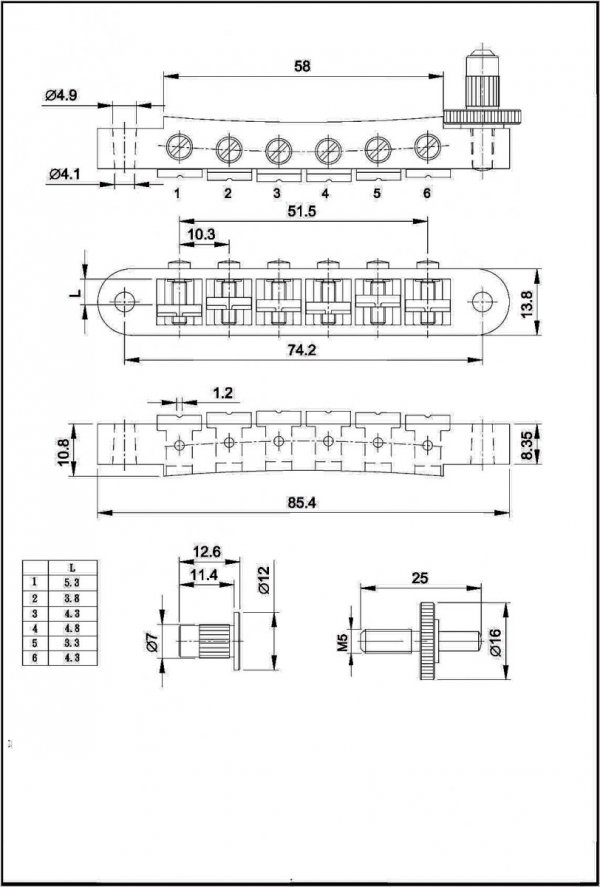 Mostek do gitary GROVER 520 (N)