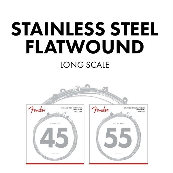 FENDER 9050M Stainless Steel Flatwound (55-105)