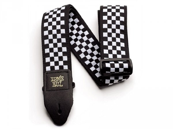 Pasek ERNIE BALL Black&amp;White Checkered Jacquard