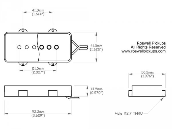 ROSWELL JM-style Single Coil (ADWH, neck)