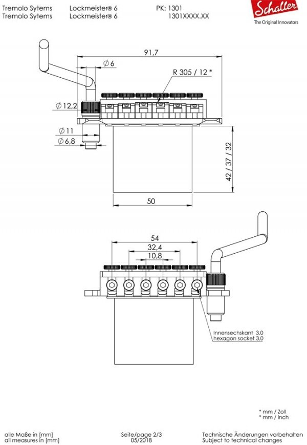 Tremolo SCHALLER LockMeister 6 37mm R3 (N)