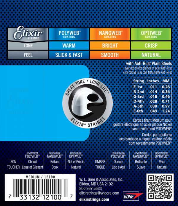 Struny ELIXIR PolyWeb Nickel Plated (11-49)