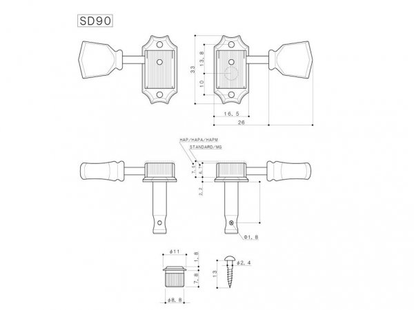 Klucze blokowane GOTOH SD90-SLB MG (BK,3+3)