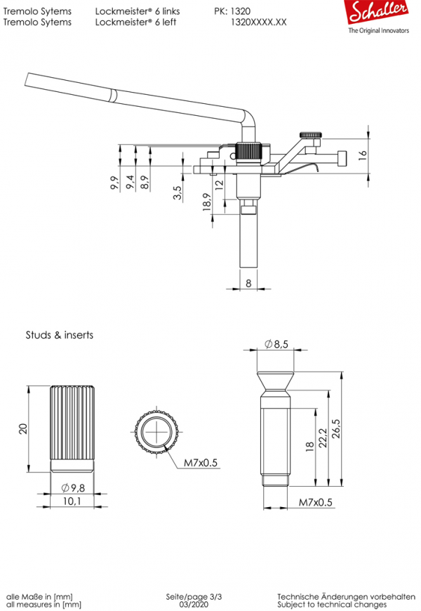 Tremolo SCHALLER LockMeister 6 37mm L2 (GD)