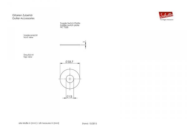 Płytka przełącznika SCHALLER Toggle Plate (N)