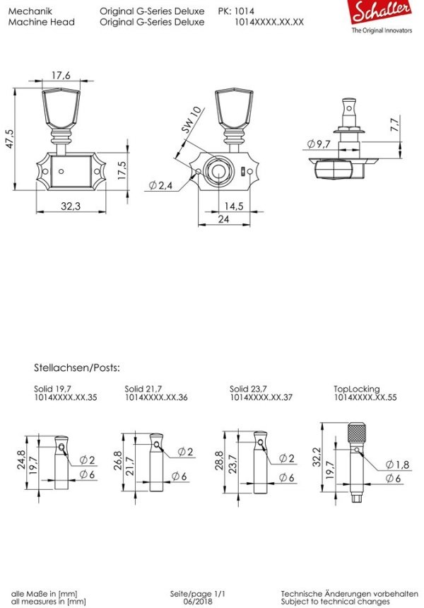 Klucze SCHALLER G-Series SR Long Shaft (N,3+3)