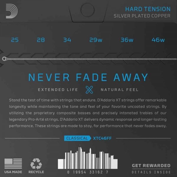 Struny D'ADDARIO XT Dynacore Carbon XTC46FF Hard