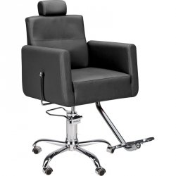 FOTEL BARBERSKI RAY 01 CZARNY/KÓŁKA CHROM (BARBER BY AYALA)