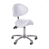 TABORET KOSMETYCZNY Z OPARCIEM BY-3004 BIAłY 