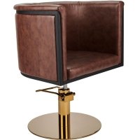 FOTEL GIO G1 BRĄZOWE/DYSK ZŁOTY (48H) 