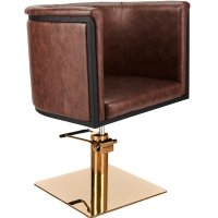 FOTEL GIO G1 BRĄZOWE/KWADRAT ZŁOTY (48H) 