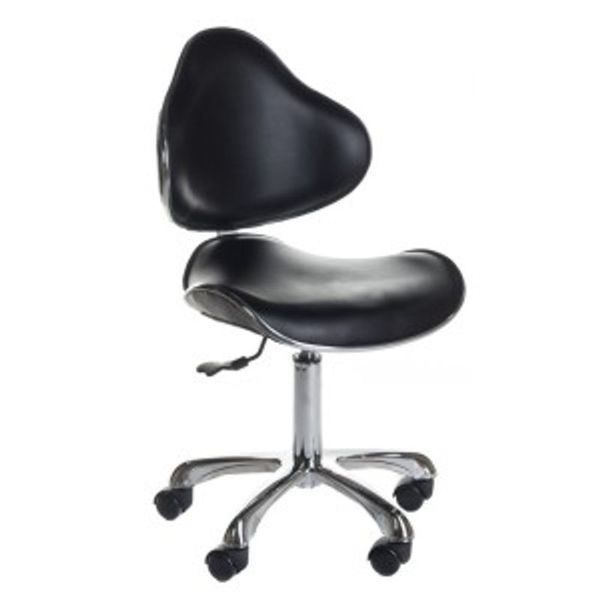 TABORET KOSMETYCZNY Z OPARCIEM BD-9933 CZARNY