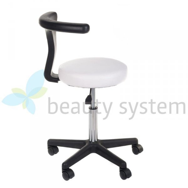 TABORET MEDYCZNY + PODłOKIETNIK NG-CH049 BIAłY