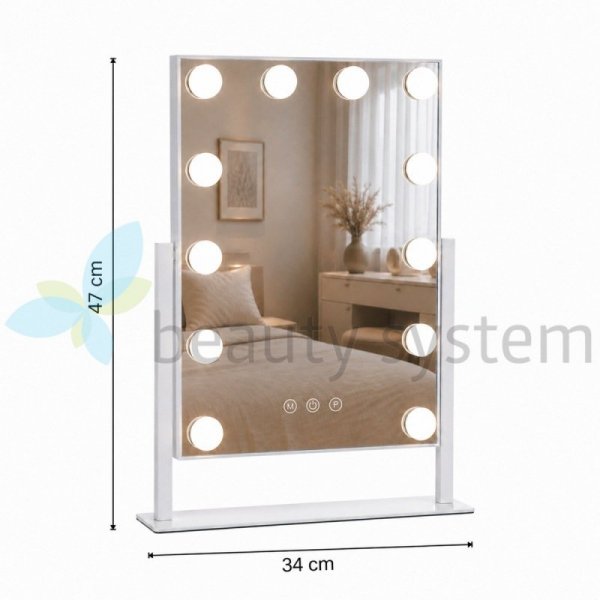 LUSTRO PODśWIETLANE LED HOLLYWOOD 34X47CM