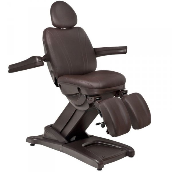 Activeshop FOTEL KOSMETYCZNY ELEKTR. AZZURRO 872s PEDI-PRO 3 SILN. BRĄZOWY