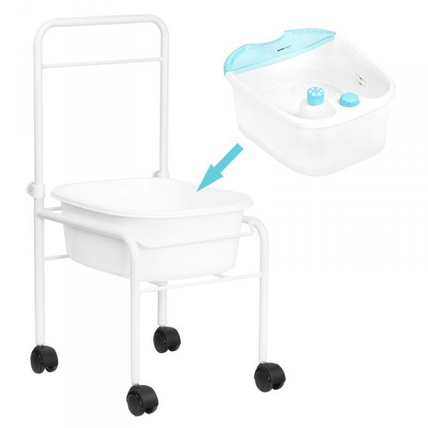 Zestaw brodzik do pedicure na kółkach biały + masażer do stóp masażer z podtrzymaniem temp. AM-506A