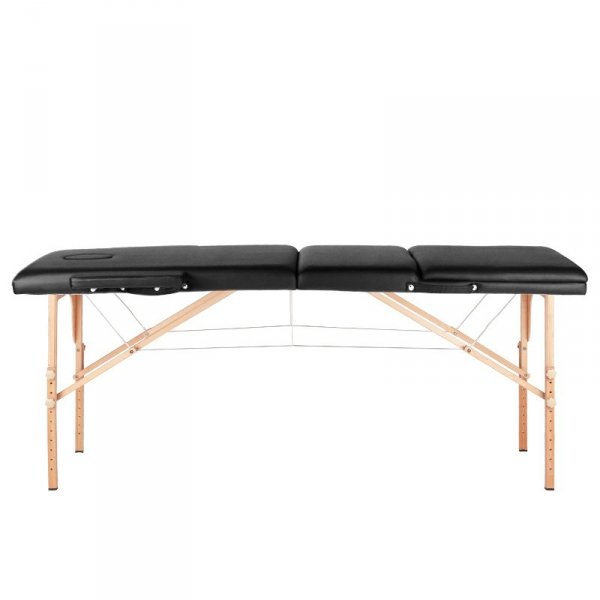 Stół składany do masażu drewniany Komfort Activ Fizjo 3 segmentowe czarny