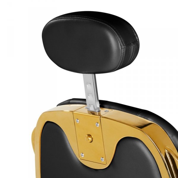 Fotel barberski Gabbiano Francesco czarny ze złotą podstawą