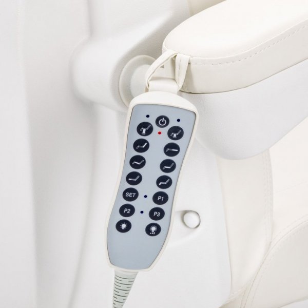 Fotel kosmetyczny elektryczny obrotowy Azzurro 873 biały