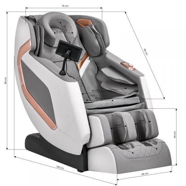 Fotel masujący Sakura Classic 306 Biało Szary