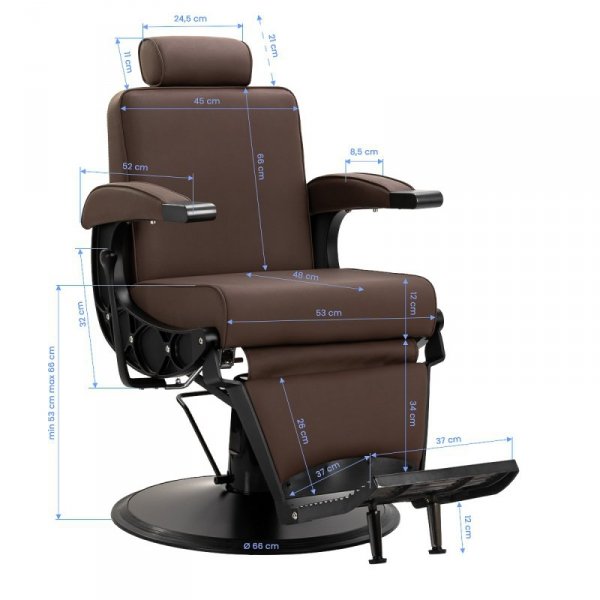 Gabbiano fotel barberski Continental brązowy