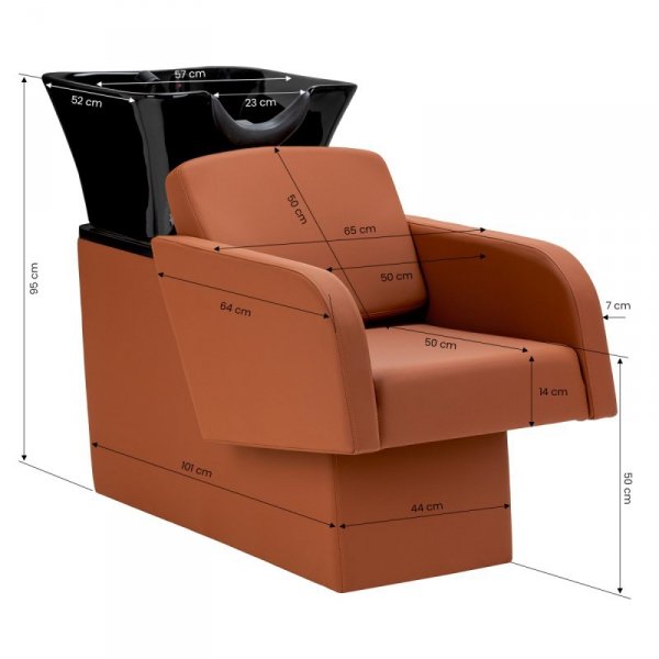 Myjnia fryzjerska Gabbiano Elda brązowa