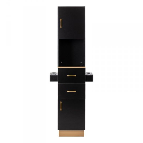 Stacja fryzjerska Labor Gabbiano TOTEM czarna ze złotym okuciem