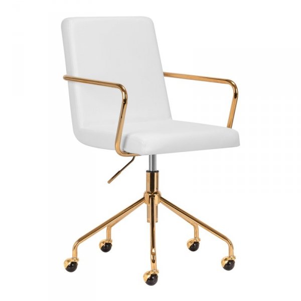 Krzesło Kosmetyczne QS-OF211G złoto kremowo - szare