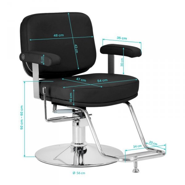 Fotel fryzjerski Omega Astra Plus czarny