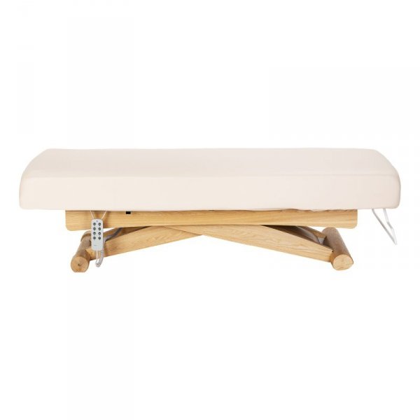 Leżanka SPA Sillon Siesta kremowa z jasnobrązową podstawą