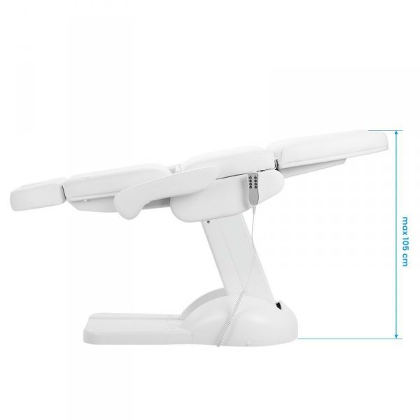 Fotel kosmetyczny elektryczny Azzurro Lux 4 silniki z kołyską biały