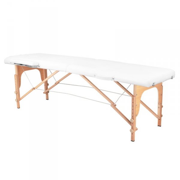 Stół składany do masażu drewniany Balance 2 segmentowy white