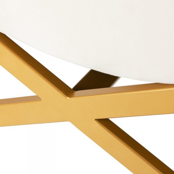 Fotel zabiegowy do rzęs Sillon Umbra biały welur ze złotą podstawą