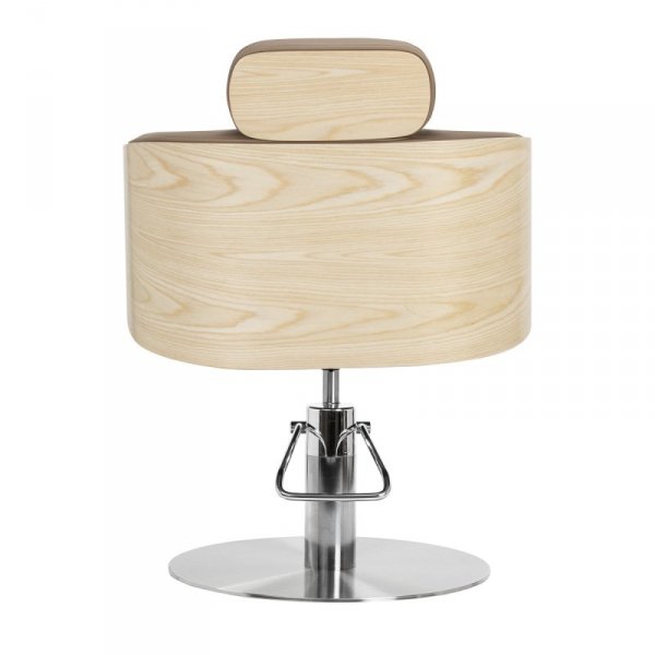 Fotel fryzjerski Gabbiano Wratislavia beżowy z srebrną podstawą