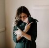 Szlafrok ciążowy kimono w zestawie z otulaczem  ciema zieleń www.tuliki.pl