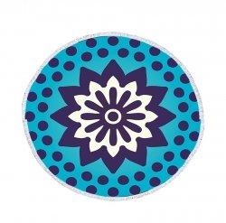 Ręcznik plażowy okrągły z frędzlam 150cm x 150cm blue