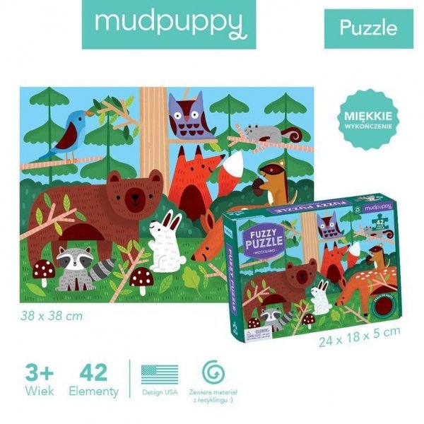 Mudpuppy Puzzle sensoryczne z miękkimi aplikacjami Las 42 elementy 3