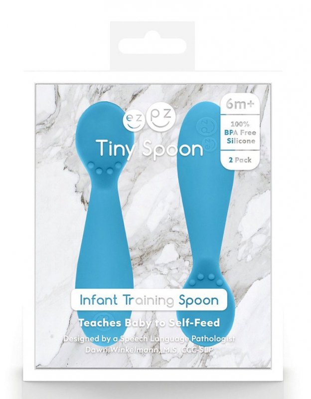 EZPZ Silikonowa łyżeczka Tiny Spoon 2 szt. szara