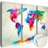 Obraz na szkle akrylowym - Mapa świata: Eksplozja kolorów [Glass]