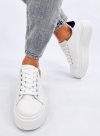 Sneakersy na platformie z zawieszką LARCOME WHITE/BLACK