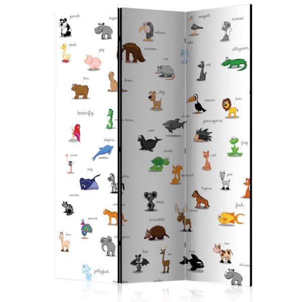 Parawan 3-częściowy - zwierzęta (dla dzieci) [Room Dividers]