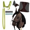 Zestaw Skippi - Hobby Horse Gniady - Derka szary i brąz - Kantar j-zielony