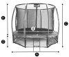 Trampolina Ogrodowa Jumpi 252cm/8FT Maxy Comfort Plus CZARNA Z Wewnętrzną Siatką