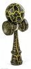 KENDAMA DREWNIANA JAPOŃSKA GRA ZRĘCZNOŚCIOWA CZARNO ŻÓŁTA