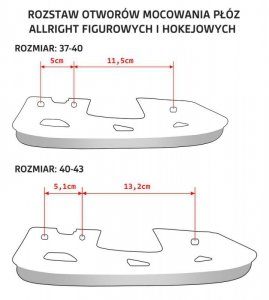 PŁOZA ŁYŻWY FIGUROWEJ r.L 40-43 mod.253B