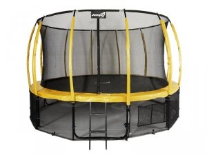 Trampolina Ogrodowa Jumpi 435cm/14FT Maxy Comfort Plus Żółta Z Wewnętrzną Siatką