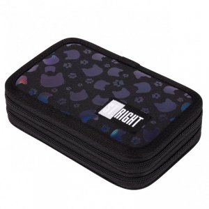 Piórnik dwupoziomowy z wyposażeniem Black cats PC-04 koty#G2