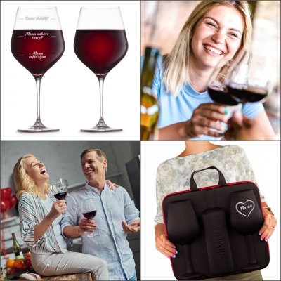 Etui na wino z kieliszkami diVinto dla Mamy